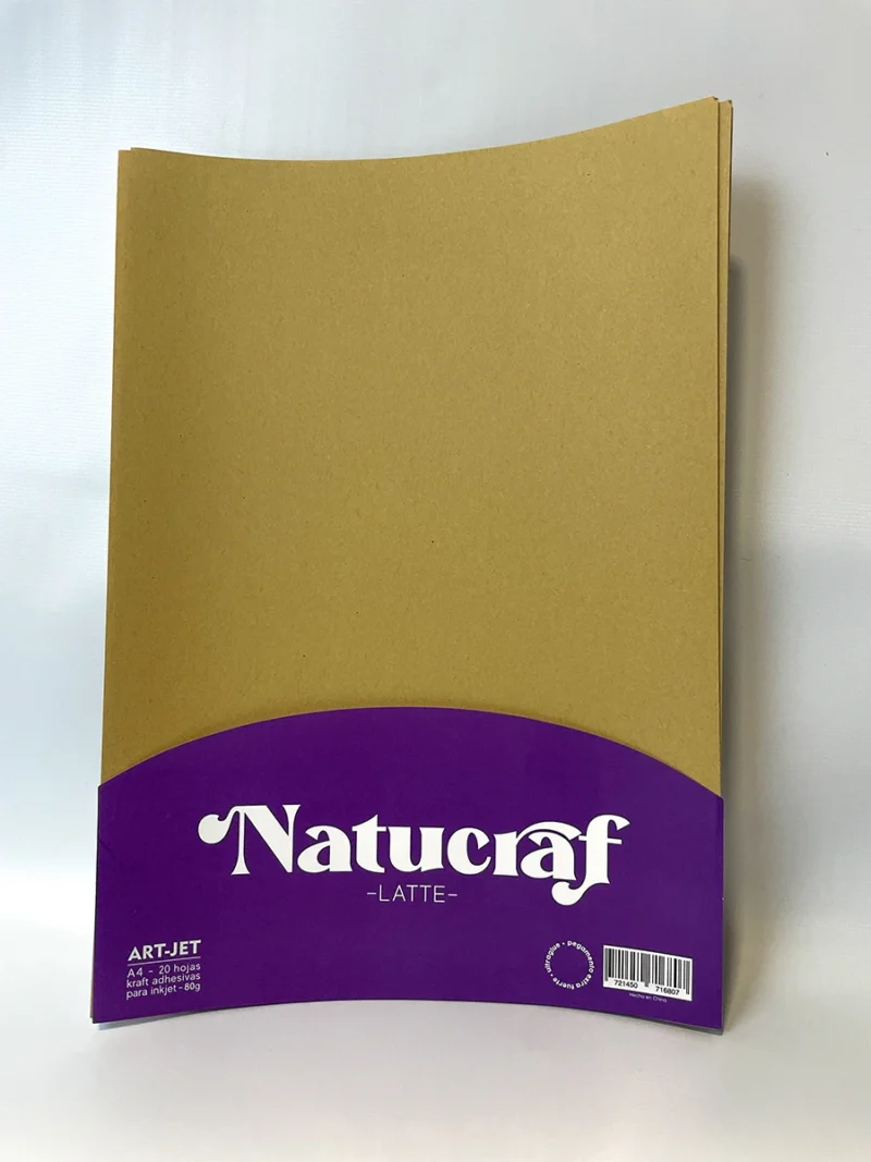 Natucraf latte adhesiva x 80, A4, 20 hojas, Art-Jet