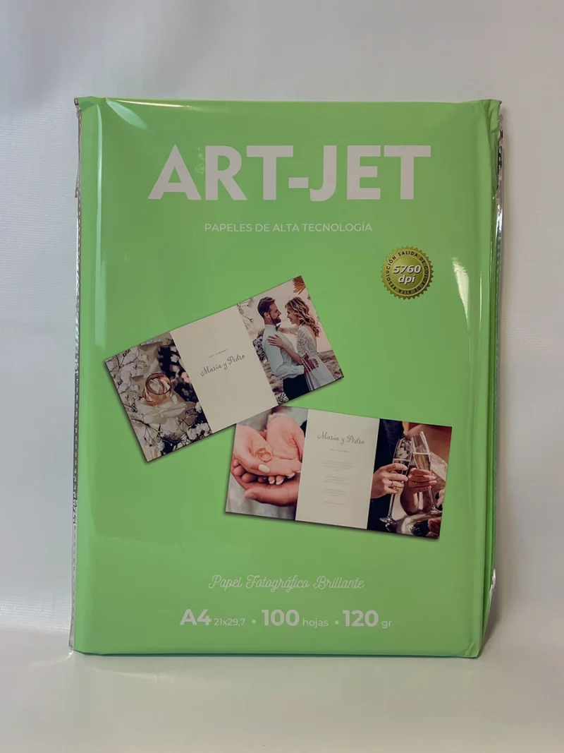 Papel fotográfico brillante 120g, A4, 100 hojas